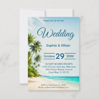 Invitación de Boda en Destino Paraíso Oceánico