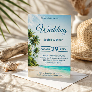 Invitación de Boda en Destino Paraíso Oceánico