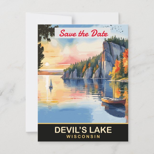Invitación de boda en el acantilado del lago del D (Anverso)