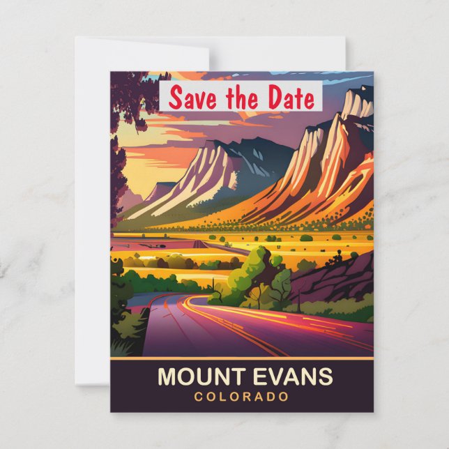 Invitación de boda en el cañón de Mount Evans Colo (Anverso)