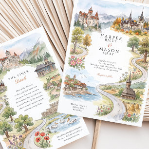 Invitación de boda en el castillo de Bran y el cas