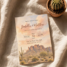 Invitación de boda en el desierto de las montañas