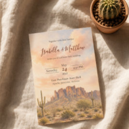 Invitación de boda en el desierto de las montañas 