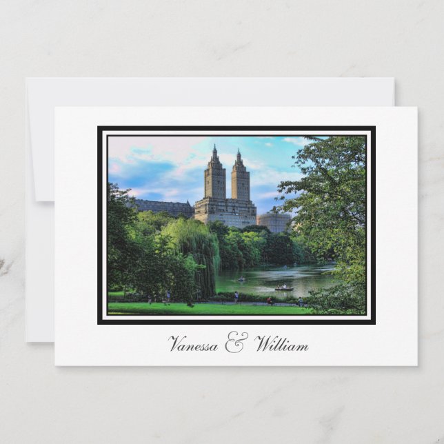 Invitación de boda en el lago Central Park, San Re (Anverso)