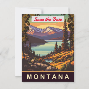 Invitación de boda en el lago de Montana Mountain