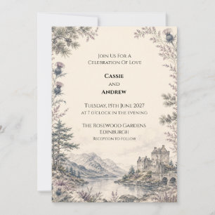 Invitación de boda en el lago Thistle de las Highl