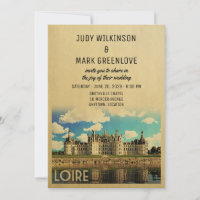 Invitación de boda en el Loira Francia Château Cha