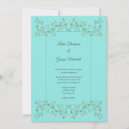 Invitación de boda en enrejado de corazón de parra
