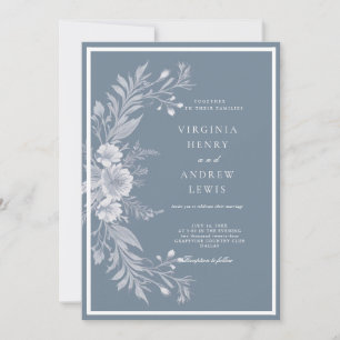 Invitación de boda en estilo francés elegante en b