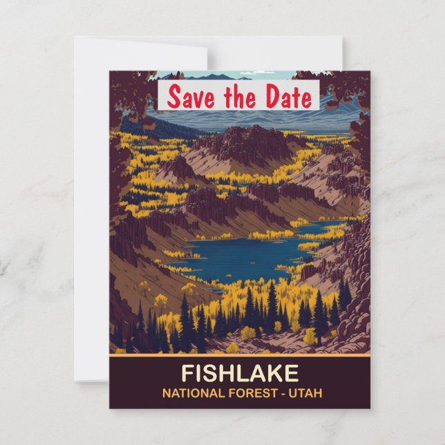 Invitación de boda en Fishlake National Forest Uta (Anverso)