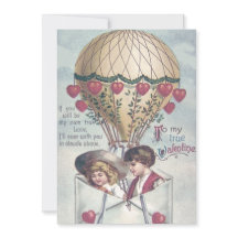 Invitación de boda en globo aerostático para niños