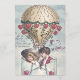 Invitación de boda en globo aerostático para niños