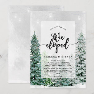 invitación de boda en invierno con luces de hadas