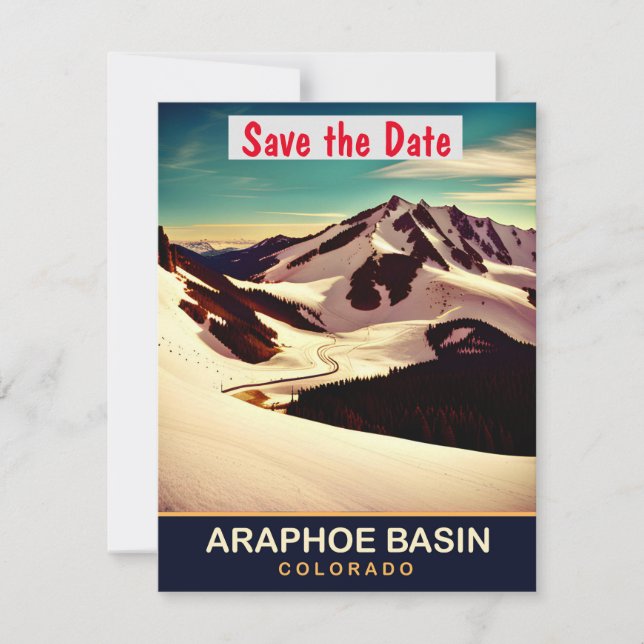 Invitación de boda en la cima de Arapahoe Basin Co (Anverso)