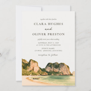 Invitación de boda en la costa tropical de Krabi K