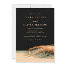 Invitación de boda en la duna dorada de la bahía d