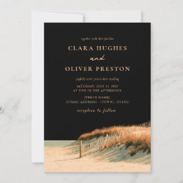 Invitación de boda en la duna dorada de la bahía d