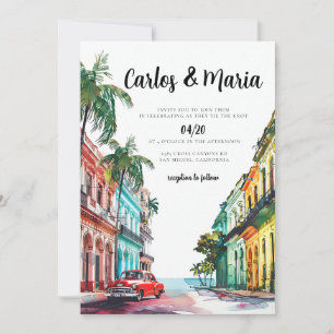 Invitación de boda en La Habana Cuba destino de bo