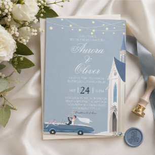 Invitación de Boda en la Iglesia Tema Azul