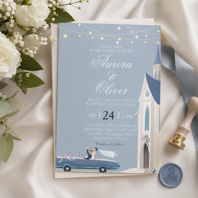 Invitación de Boda en la Iglesia Tema Azul (Subido por el creador)