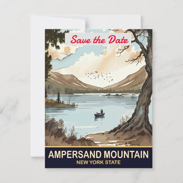 Invitación de boda en la montaña Ampersand Nueva Y (Anverso)