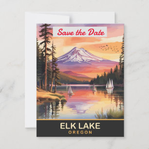Invitación de boda en la montaña Elk Lake Oregon