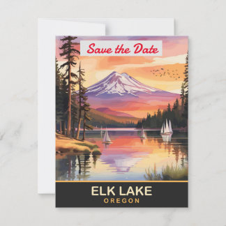Invitación de boda en la montaña Elk Lake Oregon