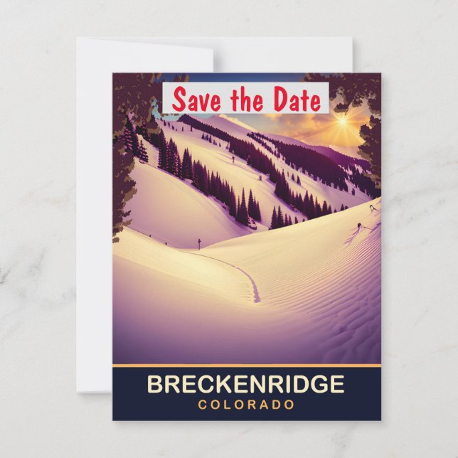 Invitación de boda en la pendiente de esquí de Bre (Anverso)