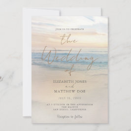 Invitación de boda en la playa al atardecer Boda e