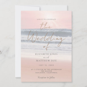 Invitación de boda en la playa al atardecer Boda e
