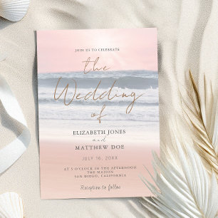 Invitación de boda en la playa al atardecer Boda e