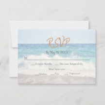 Invitación de Boda en la Playa Boda en la Costa/Or