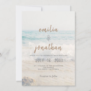 Invitación de Boda en la Playa Boda en la Costa/Or