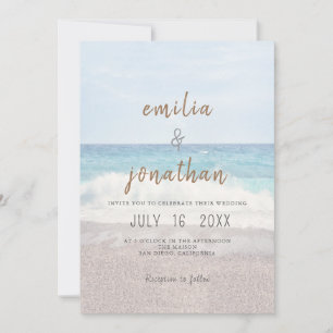 Invitación de Boda en la Playa Boda en la Costa/Or