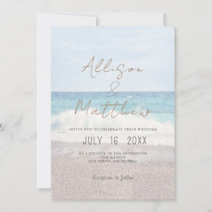 Invitación de Boda en la Playa Boda en la Costa/Or