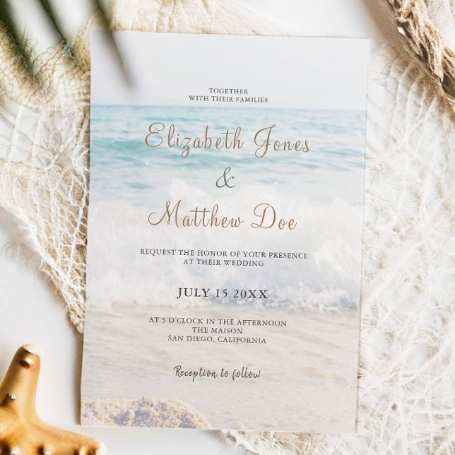 Invitación de boda en la playa Boda junto al mar/o (Subido por el creador)