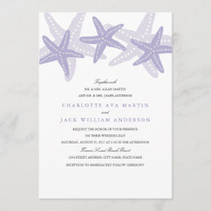 Invitación de boda en la playa con estrella de mar
