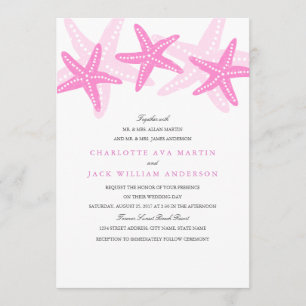 Invitación de boda en la playa con estrella de mar