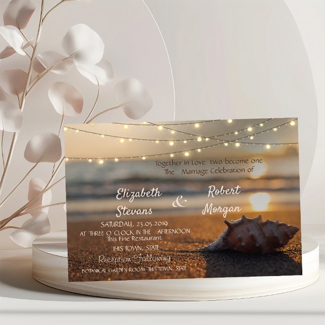 Invitación de Boda en la Playa con Puesta de Sol y (Subido por el creador)