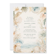Invitación de Boda en la Playa Costera Elegante