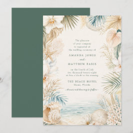 Invitación de Boda en la Playa Costera Elegante