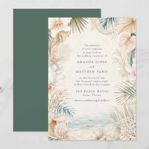 Invitación de Boda en la Playa Costera Elegante