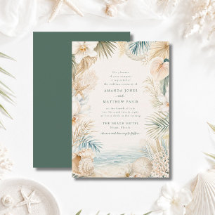 Invitación de Boda en la Playa Costera Elegante