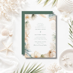 Invitación de Boda en la Playa Costera Elegante