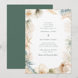 Invitación de Boda en la Playa Costera Elegante