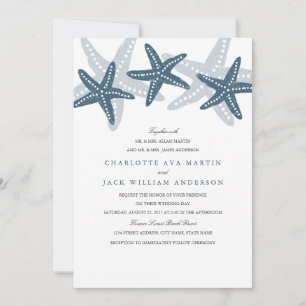 Invitación de boda en la playa de la estrella de m