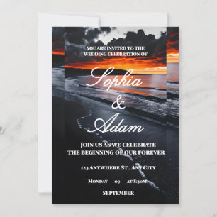 Invitación de Boda en la Playa del Atardecer