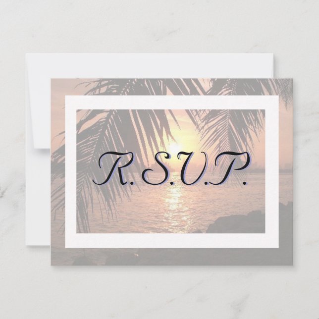 Invitación de boda en la playa R.S.V.P. (Anverso)