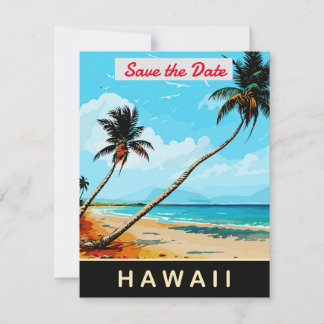Invitación de boda en la playa tropical de Hawái