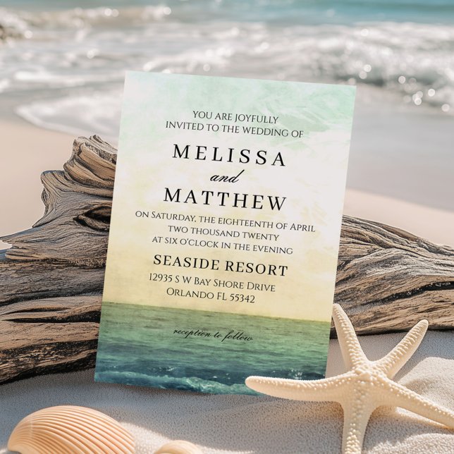 Invitación de boda en la playa y el océano (Subido por el creador)